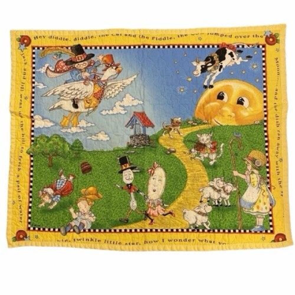 Mary Engelbreit Nursery Rhymes Mother Goose Quilt Baby Crib Blanket Wall Hanging